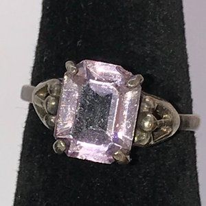 Sterling Silver Pink Topaz Ring, Size 8 1/4